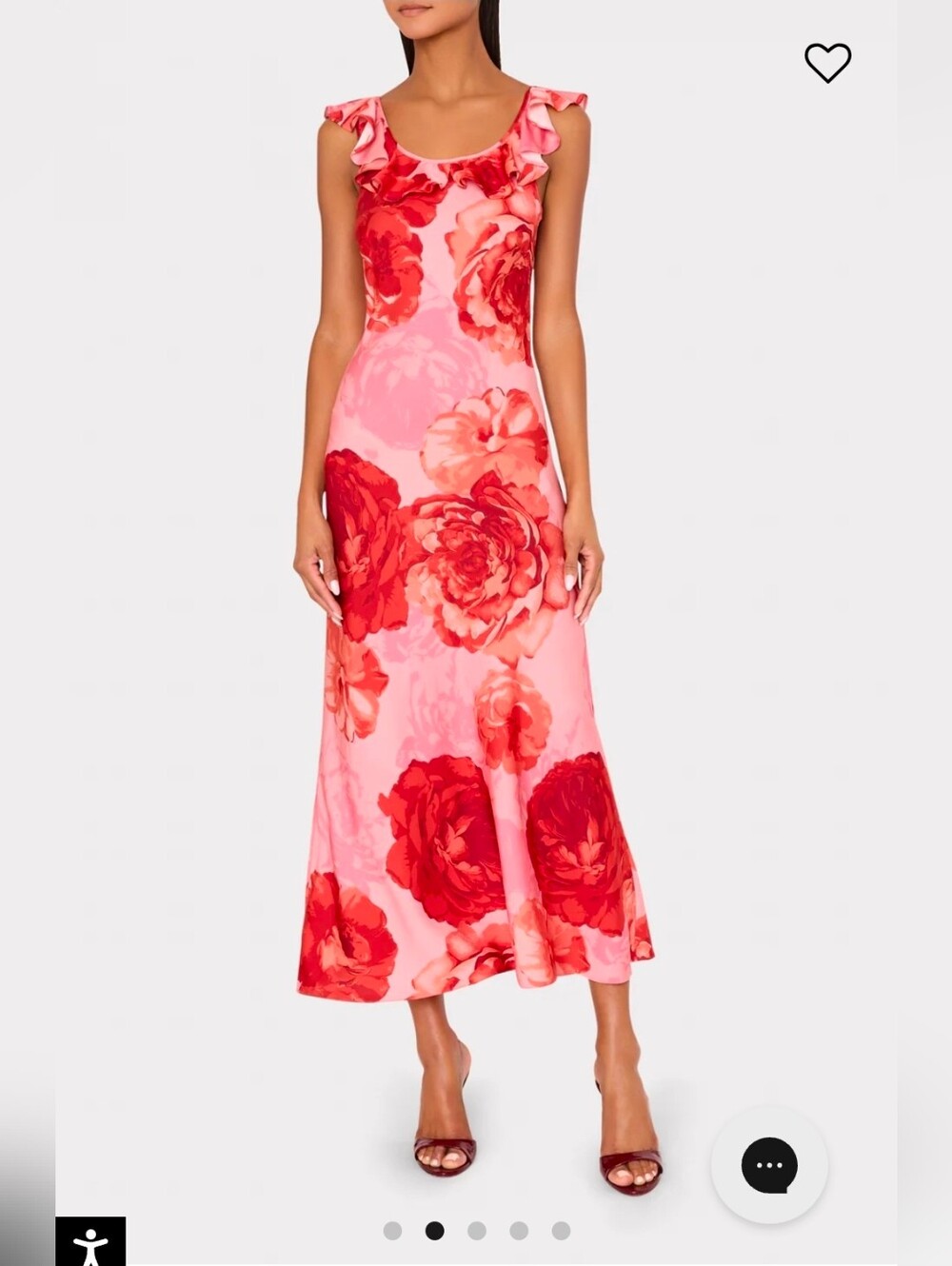 Milly Scarlett Printed Ruffle Neck Midi Dress, Sizes 10 & 12